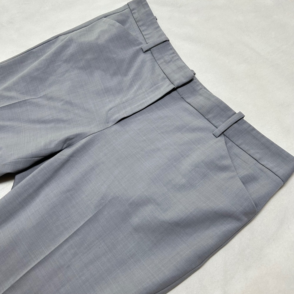 Theory Izelle S Continuous 2 Gray Wool Blend Straight Leg Dress Pants Size 10